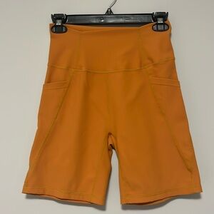 Wilo the Label Orange Ribbed Bike Shorts